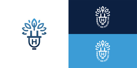 The logo creatively combines a power plug with a plant sprouting from it, symbolizing modern energy solutions and a resilient retail infrastructure rooted in sustainability.