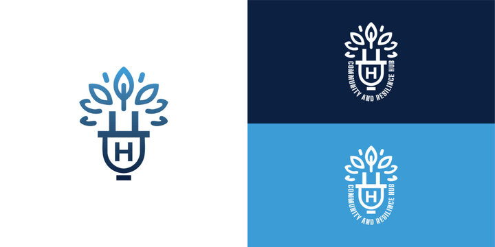 The logo creatively combines a power plug with a plant sprouting from it, symbolizing modern energy solutions and a resilient retail infrastructure rooted in sustainability.