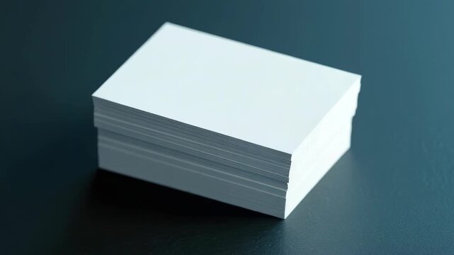 The stack of white business cards is neatly organized and ready for distribution.