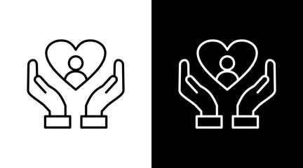 Obraz premium Self Care Outline White Icon Set Design