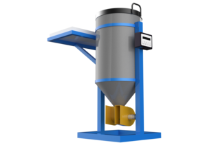 Smart Farming Solution, IoT, AI, Sustainability: Digital Rendering of a PV Solar Cell Powered Automatic Directional Fish Feeder. Essential Modern Technology for Commercial Aquaculture Efficiency.