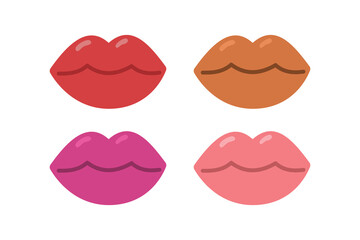 Set of Cartoon Sexy Woman Lips Clipart