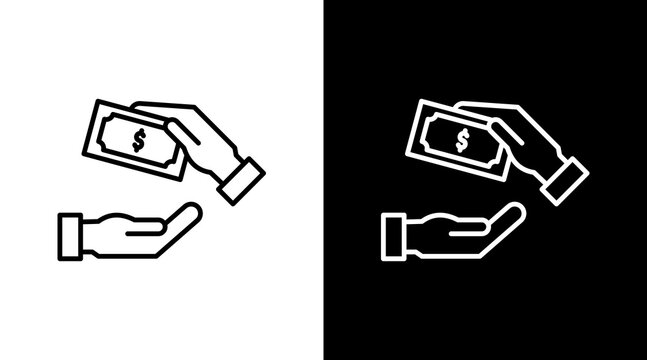 Payout Method Outline White Icon Set Design