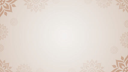 Simple Elegant Soft Beige Islamic Floral Mandala Pattern Horizontal Background Design