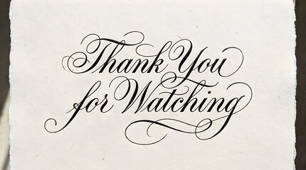 Elegant Calligraphy Thank You for Watching Message 1.