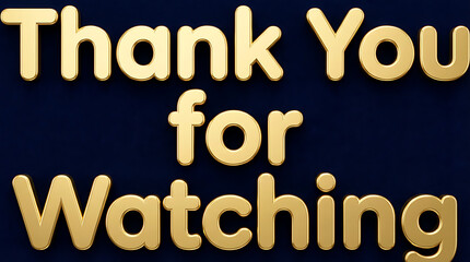 Elegant Gold 3D Thank You for Watching Text.