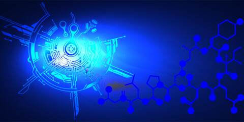 Shield on circuit board. Secure system and network protection technology concept. Cyber security technology futuristic background. Vector illustration design for banner and template.