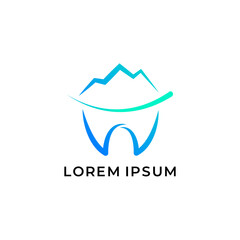 Mountain Peak and Tooth Gradient Logo for Dental Clinic