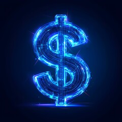 Obraz premium Futuristic dollar sign neon technology high resolution picture