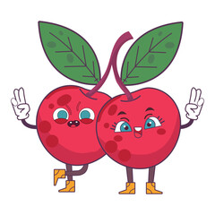 Playful Cherry Expression Sticker