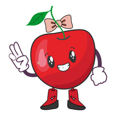 Happy Cherry Mascot Sticker