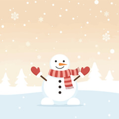 snowman with christmas tree