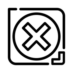 Obraz premium Geometric design with square and circle intersecting, x shape inside. Suitable for logos, abstract art, digital branding, tech background. 