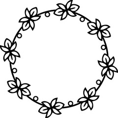 Flower Wreath Round Frame