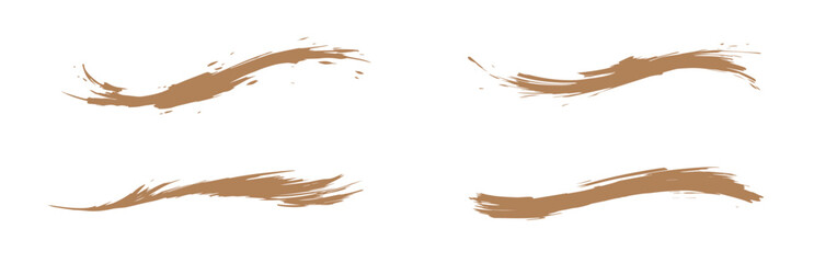 Abstract golden paint brush strokes vector collection