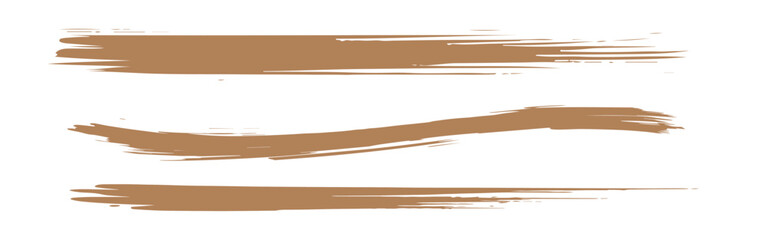Abstract golden paint brush strokes vector collection
