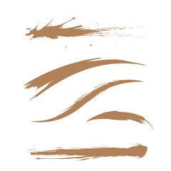 Abstract golden paint smear collection