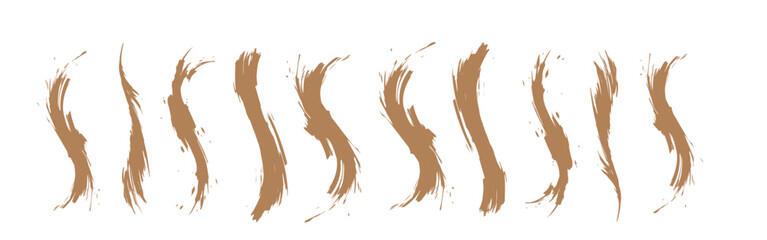 Abstract golden paint brush strokes vector collection