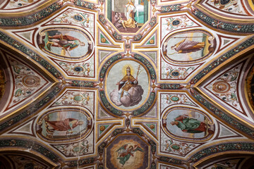 Painted nave ceiling, Church of San Lino - Volterra, Italy