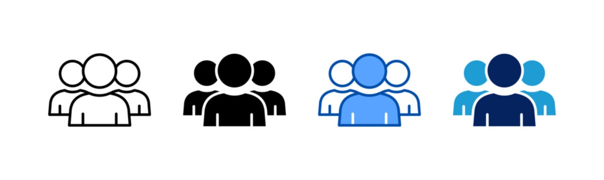 audience icon set multiple style collection