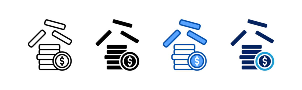earnings icon set multiple style collection