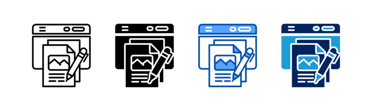 editorial icon set multiple style collection