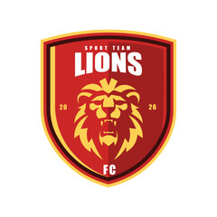Lion roaring football logo