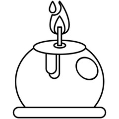 clay-lamp-mud-pot-candle-line-art-icon
