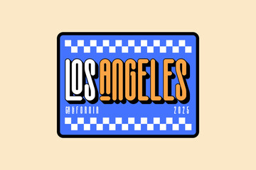 Los Angeles California 2025 Retro Travel Badge