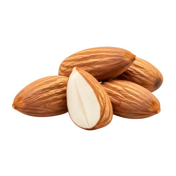 Almonds isolated on transparent background