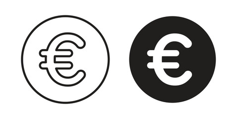 Euro icon design element, vector illustration. Editable vector collections.