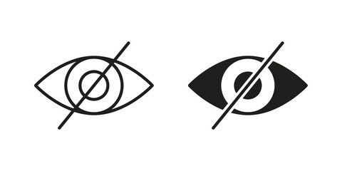 Fototapeta premium Eye crossed icon design element, vector illustration. Editable vector collections.