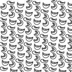 Cut or bitten pieces of fruit or unknown vegetables.