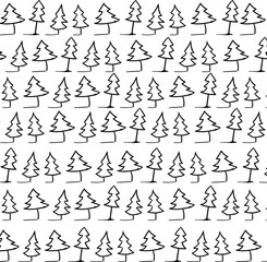 A forest-themed background with cartoonish fir trees.
