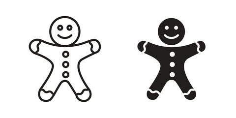 Gingerbread man icon design element, vector illustration. Editable vector collections.