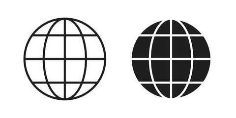 Globe icon design element, vector illustration. Editable vector collections.