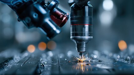 Medium shot of advanced robotics executing rapid prototyping with die casting techniques emphasizing speed and precision in product development.