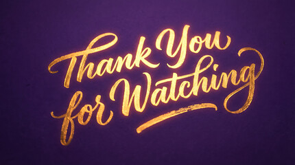 Elegant Golden Thank You for Watching Message 2.