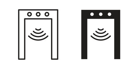 Metal detector icon design element, vector illustration. Editable vector collections.