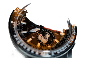 black wristwatch face
