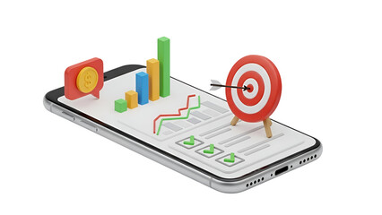Achieving business goals and analyzing financial data on a smartphone app