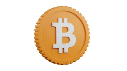 3d rendered bitcoin icon isolated against a dark backdrop representing cryptocurrency and finance