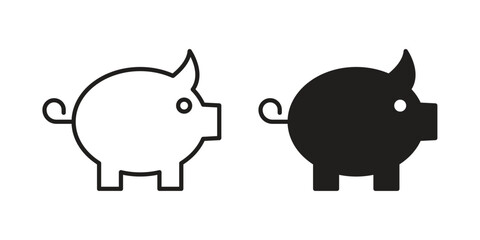 Piggy bank icon design element, vector illustration. Editable vector collections.