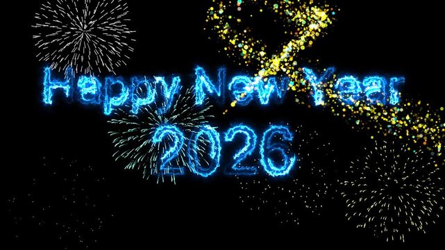 2026 Luxury Gold Background with Shining Line Effects. Happy New Year 2026 Celebration Gold Sparkle Animation. Happy New Year 2026 Gold Greeting with bukeh Light Trails.