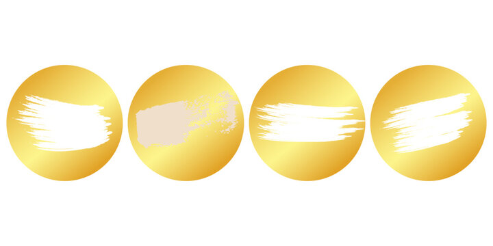 Set of golden scratch card surfaces with scraped textures isolated on white background. Collection of lotto winner, money prize, sale coupon, jackpot scratch cards Vector illustration.