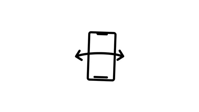 Smartphone Rotation Icon Animation for Panoramic View and Screen Orientation.