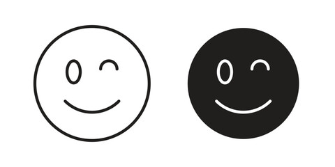 Smile wink icon design element, vector illustration. Editable vector collections.