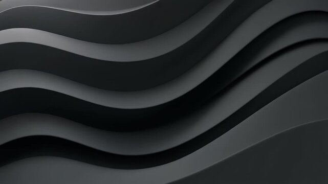 Plain black background with abstract black and grey wavy pattern suitable for backgrounds, wallpapers, graphic designs, and modern visual projects