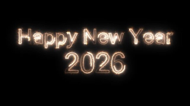 2026 Luxury Gold Background with Shining Line Effects. Happy New Year 2026 Celebration Gold Sparkle Animation. Happy New Year 2026 Gold Greeting with bukeh Light Trails.