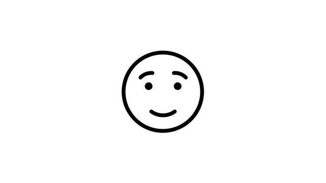Minimalist Hand Drawn Smiling Face Loop Animation.